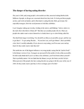 The danger of having eating disorder