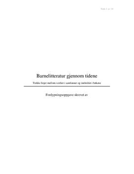 Barnelitteratur gjennom tidene (1960-2010)