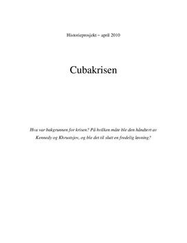 Cubakrisen Historieprosjekt 