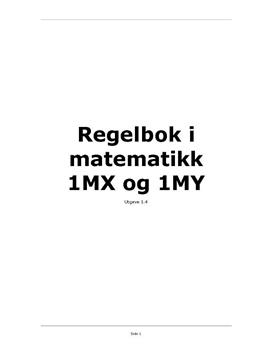 Regelbok i matematikk 1MX og 1MY