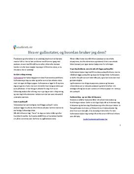 Introduksjon til gullnotater (Gratis)