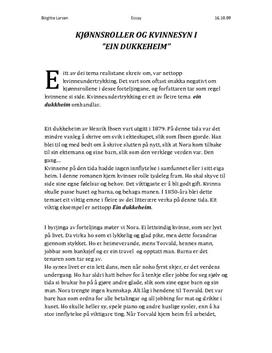 Et dukkehjem, kjønnsroller