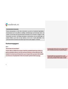 Gutejenter og jentegutar? (oppdragelse, kjønnsroller og fordommer) Lærerkommenteret besvarelse