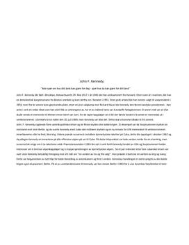 Historisk person: John F. Kennedy