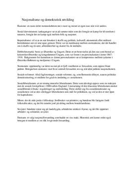 Sammendrag av Nasjonalisme og demokratisk utvikling