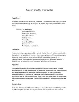 Rapport om ulike typer sukker