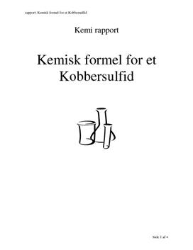 Kjemisk formel for et Kobbersulfid