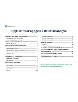 Retorisk Analyse Oppskrift | Studienett.no