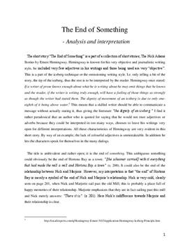 The End of Something