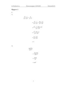 Oppgave 1 Matematikk S1 22.05.2009 REA3026