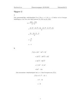 Oppgave 2 Matematikk S1 22.05.2009 REA3026