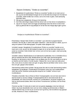 Analyse av musikkvideoen til ”Enden av november”