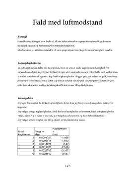 Fall med luftmotstand