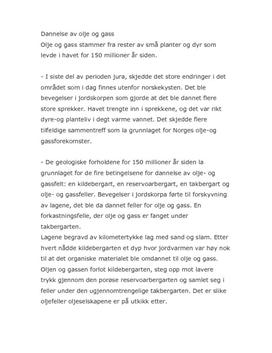 Dannelse av olje og gass
