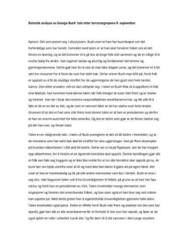 Retorisk Analyse av George Bush