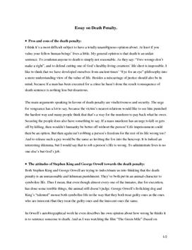 Essay on Death Penalty