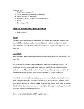 Treningsjournal Fotball