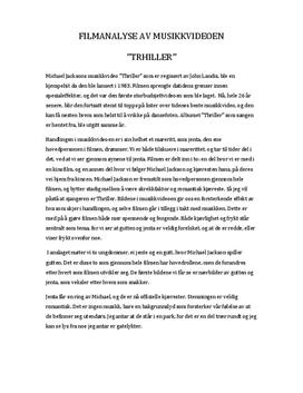 Filmanalyse av Thriller
