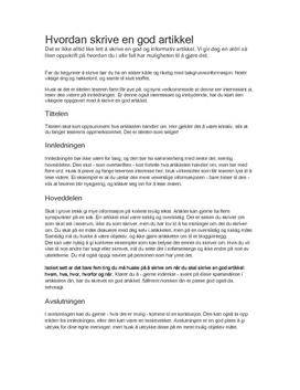 Hvordan skrive en artikkel
