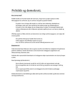Politikk og demokrati