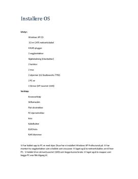 Installere OS (operativsystem) Dokumentasjon