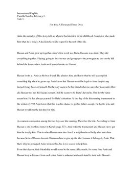 Kite runner essay
