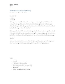 Elektrolyse av kobberkloridløsning