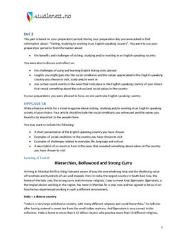 Task 3B - Feature article - Visiting, Studying and/or working in an English-speaking country - Guldbesvarelse