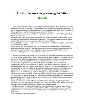 Amalie Skram som person og forfatter