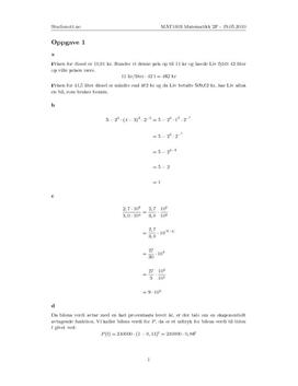 Oppgave 1 - Matematikk 2P V10
