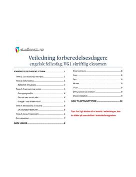 Veiledning til forberedelsesdagen (Engelsk Vg1)