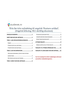 Feature article oppskrift (Engelsk Vg1)