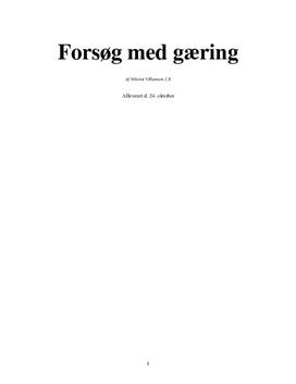 Forsøk med gjæring