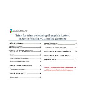 Oppskrift til letter/brev (Engelsk Vg1)