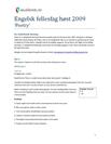 Engelsk fellesfag høst 2009 - Oppgave 1 +2 “Here is a really Conservative idea: learn poetry"