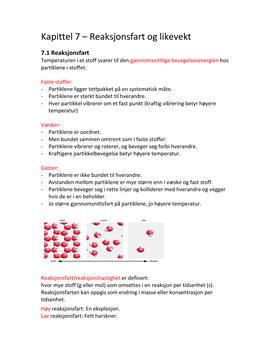 Reaksjonsfart og likevekt | Sammendrag