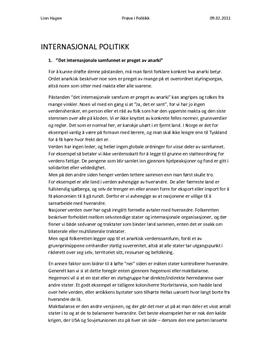 Internasjonal politikk prøve