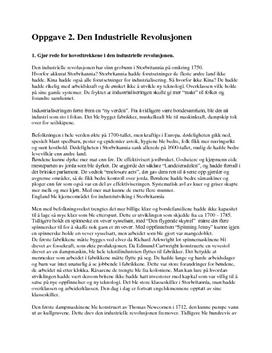 Den industrielle revolusjon - Hovedtrekk