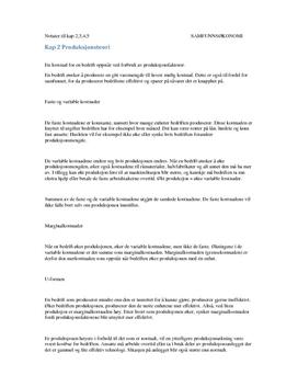 ''Samfunnsøkonomi 2'' notater kap 2, 3, 4, 5