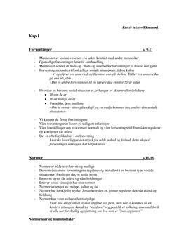 Sosiologi kap1-2 | Stikkord/sammendrag