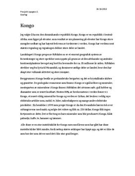 Prosjektoppgave om Geologien i Kongo - Geofag 1