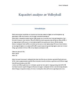 Trening etter lengre pause i volleyball | Arbeidskravsanalyse og kapasitetsanalyse
