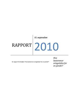 Labrapport: Svingetiden for en Pendel - Naturfag