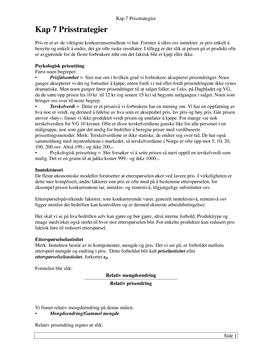 Kapittel 7 | Prisstrategier | Notater