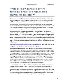 Samfunnsøkonomi: Økonomisk vekst i verden