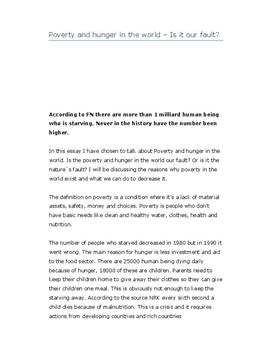 Engelsk artikkel: Poverty and hunger in the world