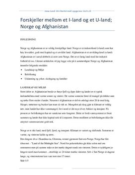 Samfunnsfag: Sammenlikning mellom Norge og Afghanistan