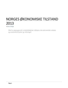 Analyse: Norges økonomiske tilstand