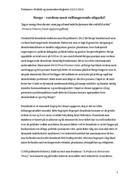 Medias påvirkning av demokratiet i Norge | Sammendrag