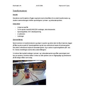 Rapport | Transformatorer
